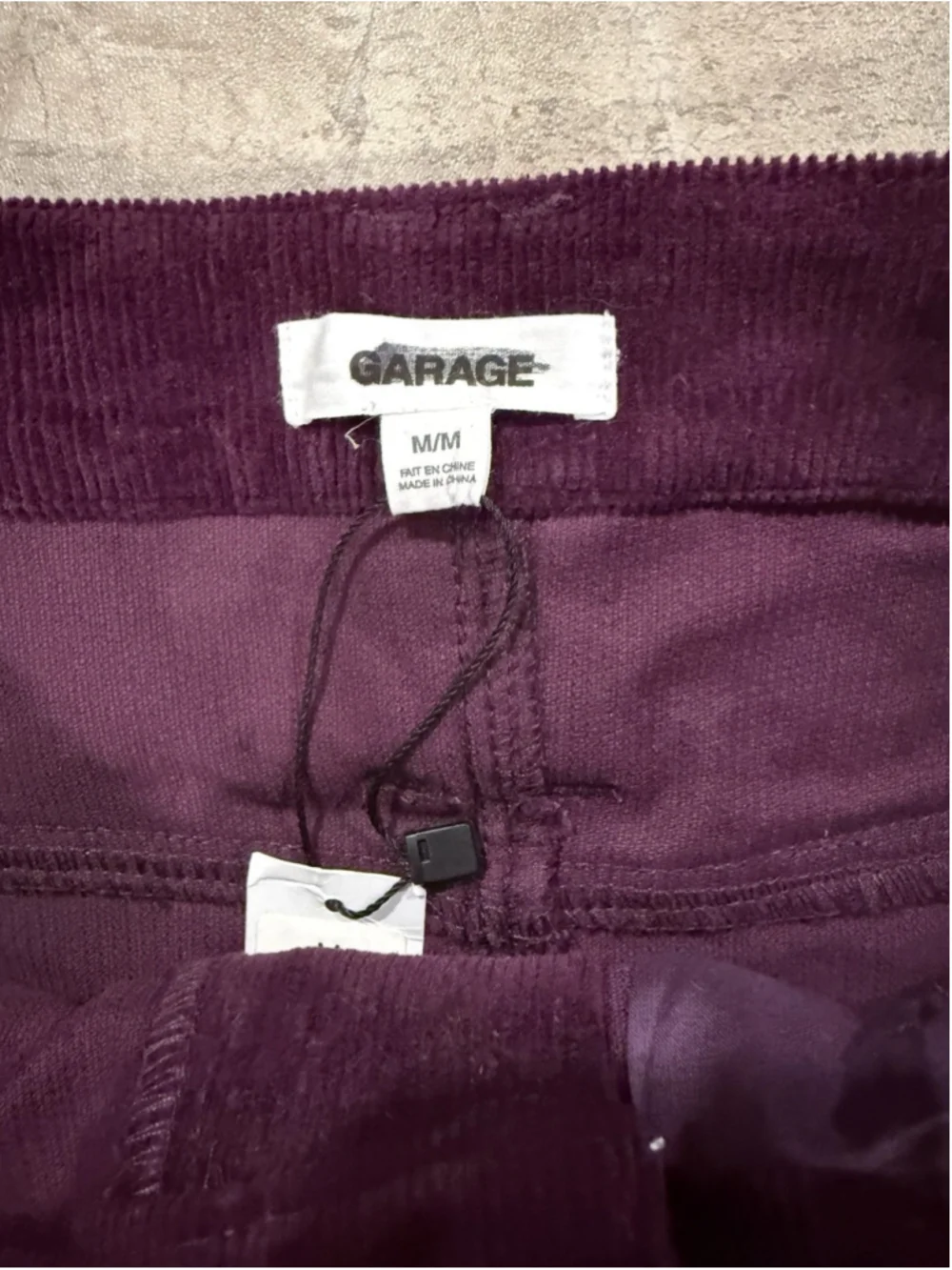 NWT Garage Deep Purple Low Rise Corduroy Big Belt Mini Skirt Size M Y2K